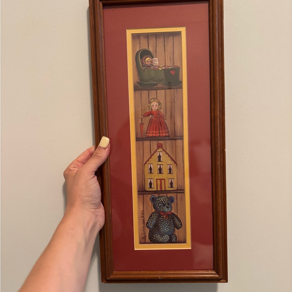 B. Cummings painting- Charming Brown Framed Wall Art